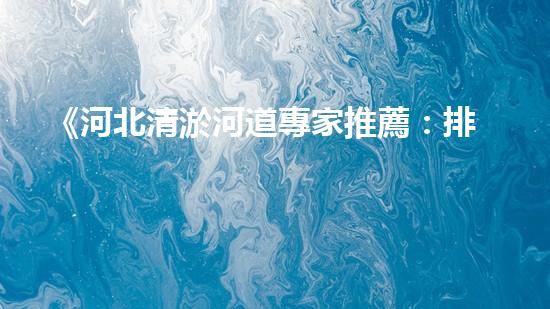 《河北清淤河道專家推薦：排名最好的清淤公司大揭秘！》